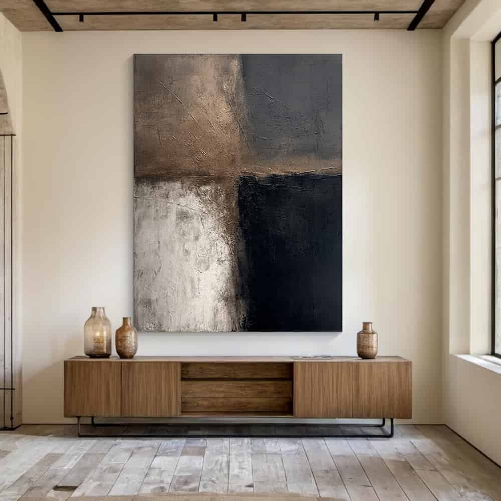 BLACK TEXTURED ART "EARTHEN DIVIDE"