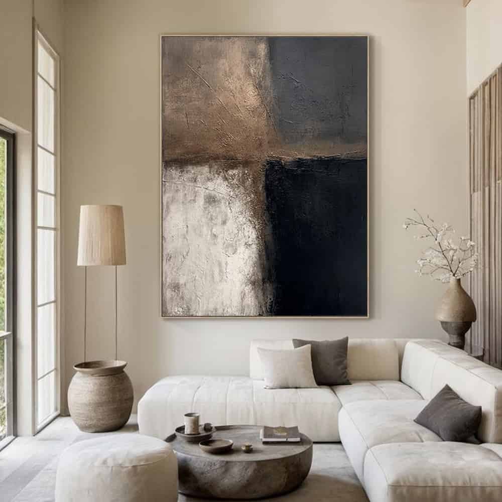 BLACK TEXTURED ART "EARTHEN DIVIDE"