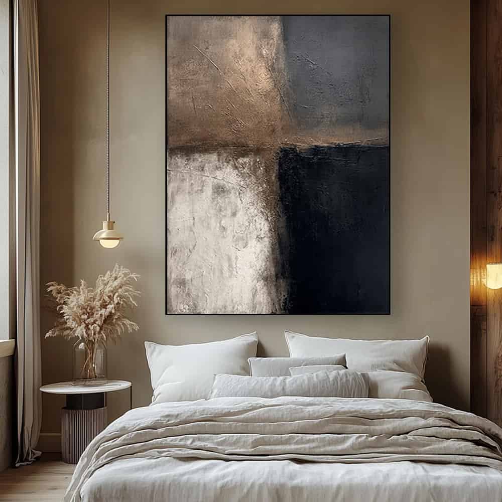 BLACK TEXTURED ART "EARTHEN DIVIDE"