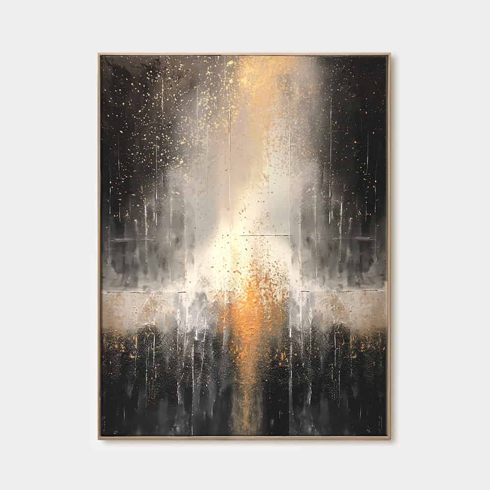 BLACK TEXTURED ART "EMBERFALL"