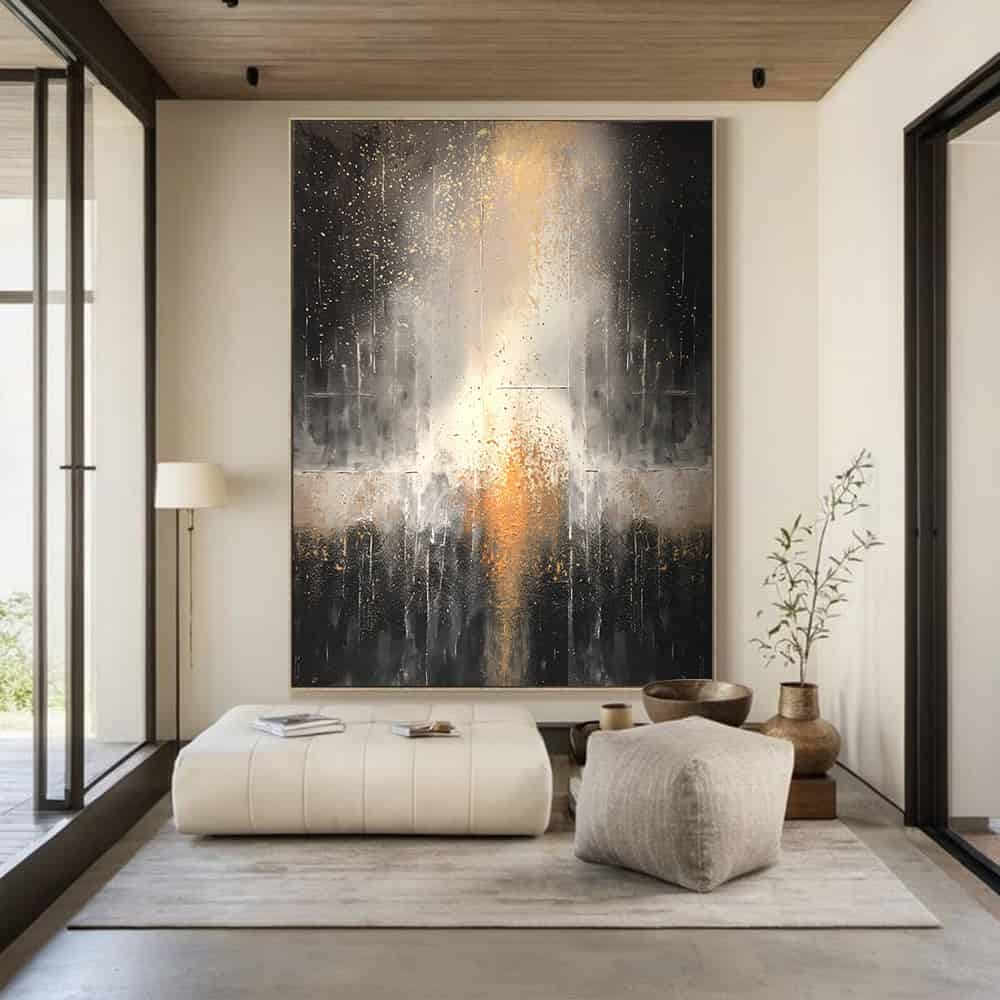 BLACK TEXTURED ART "EMBERFALL"
