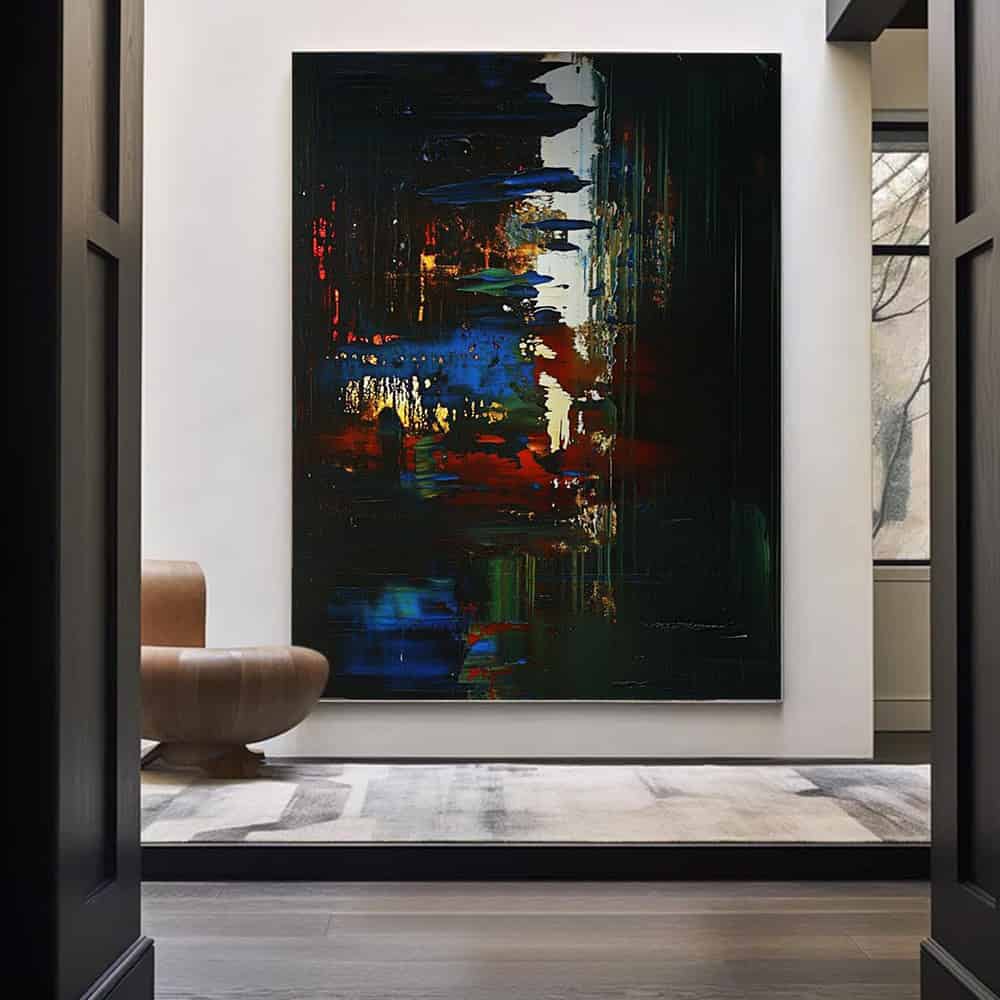 BLACK TEXTURED ART "NEON CANYON"