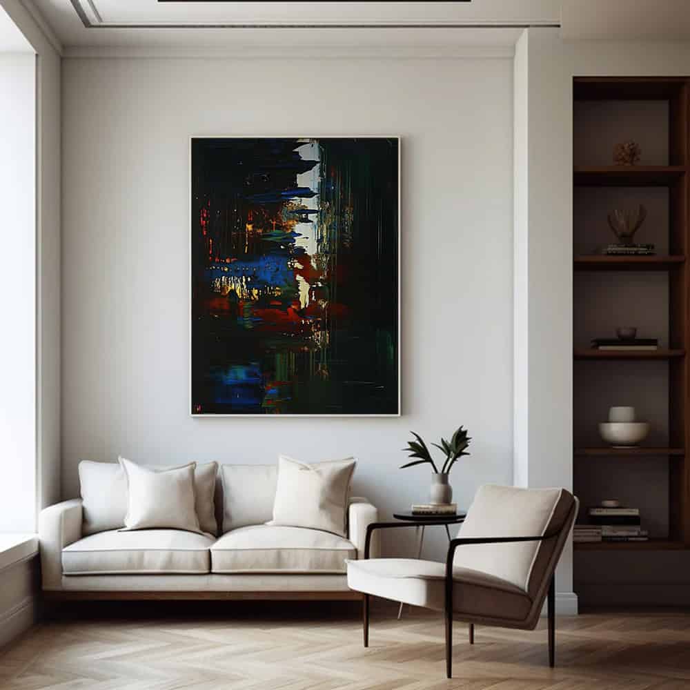 BLACK TEXTURED ART "NEON CANYON"