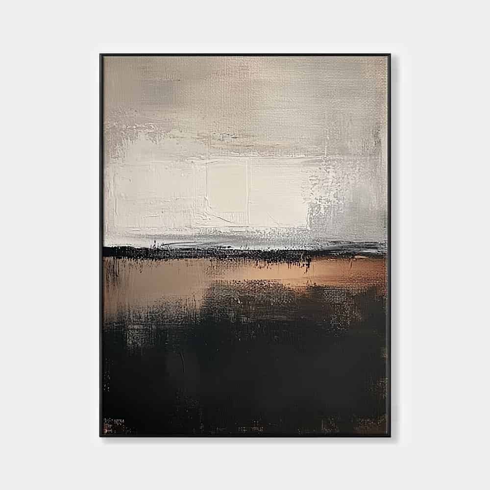 BLACK TEXTURED ART "SILENT HORIZON"