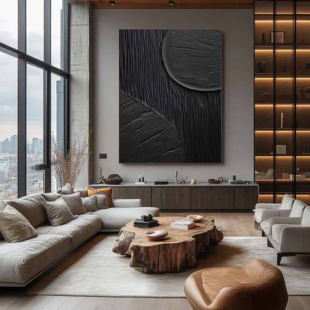 BLACK TEXTURED ART "SONIC SPHERES"