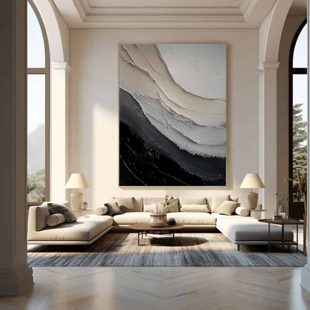BLACK TEXTURED ART "THE ASCENT"