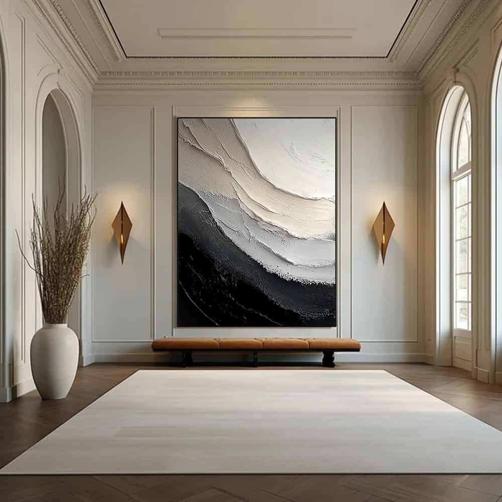BLACK TEXTURED ART "THE ASCENT"