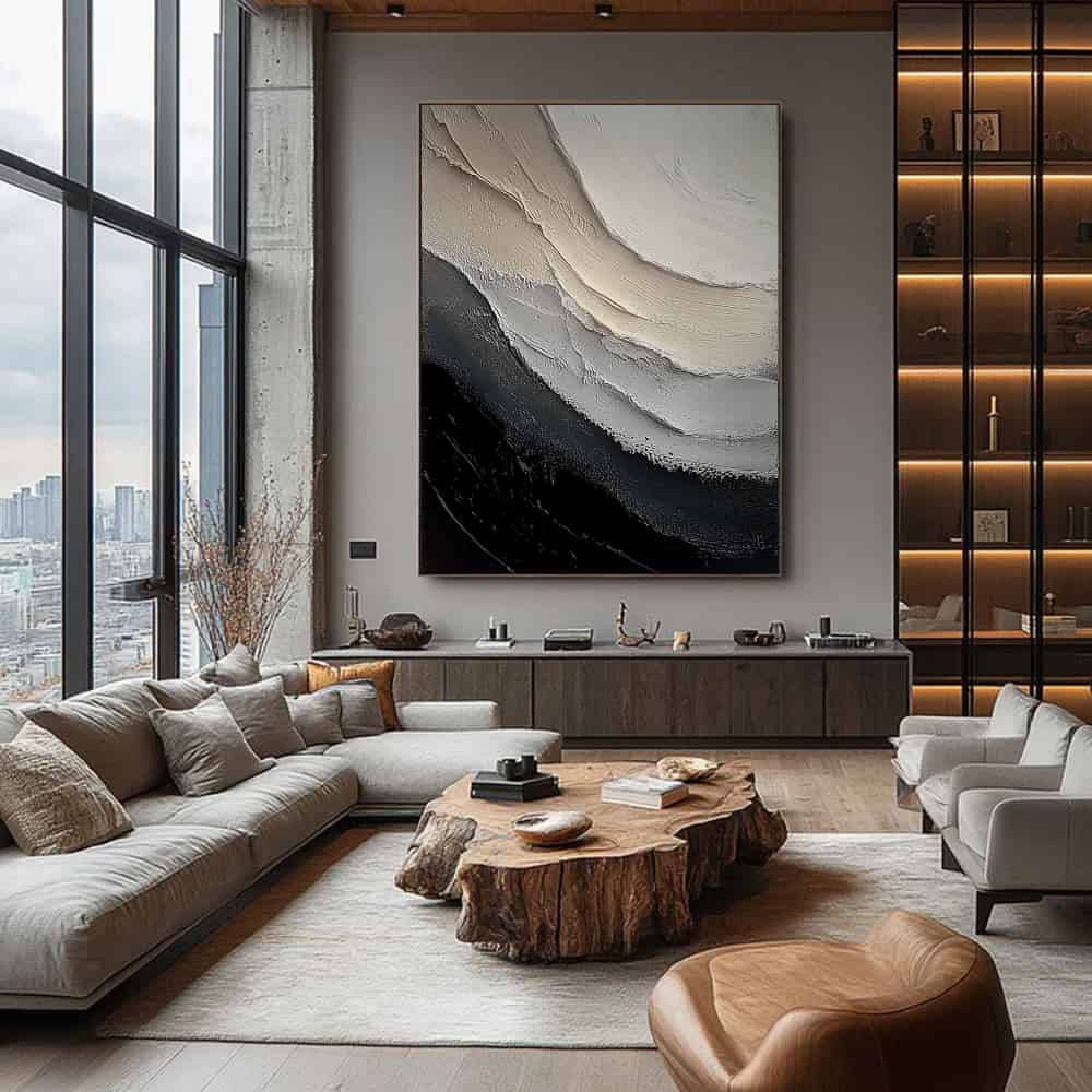 BLACK TEXTURED ART "THE ASCENT"