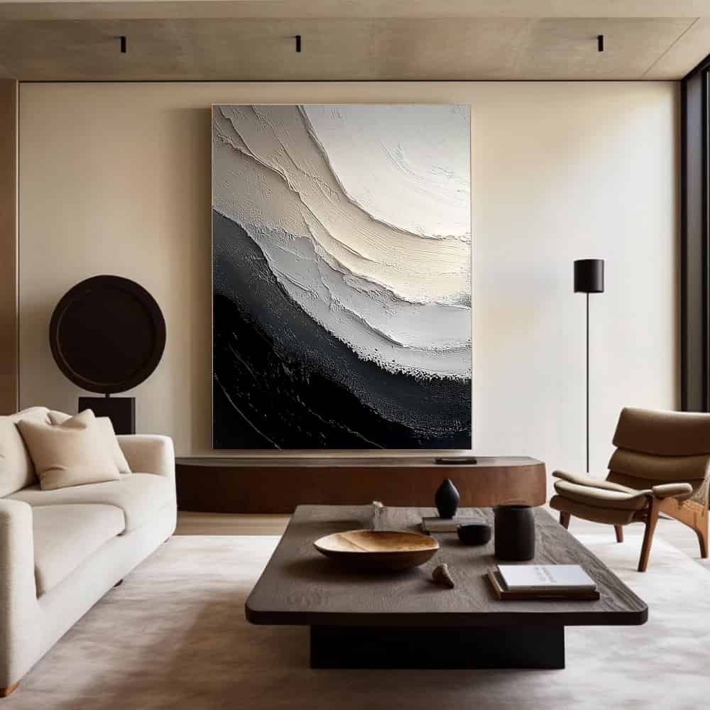 BLACK TEXTURED ART "THE ASCENT"