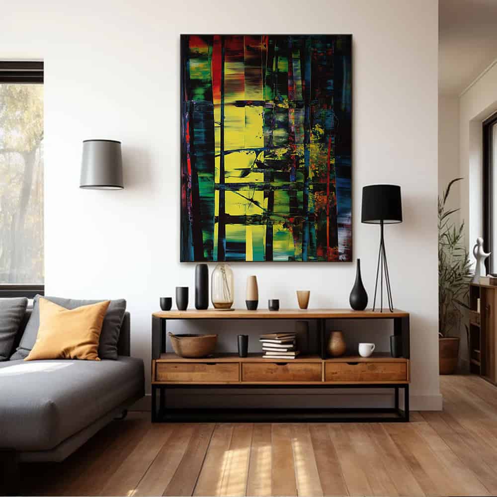 COLOR ABSTRACT ART "BROKEN LATTICE"