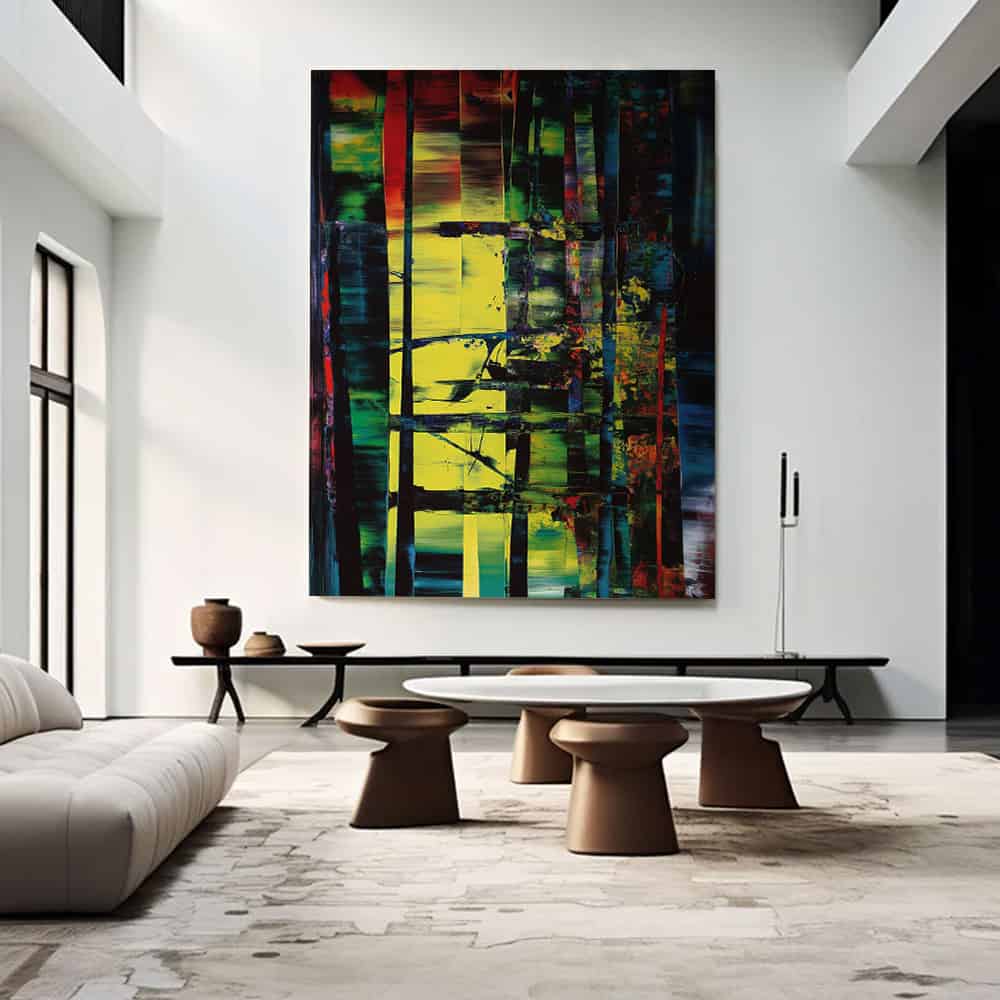 COLOR ABSTRACT ART "BROKEN LATTICE"