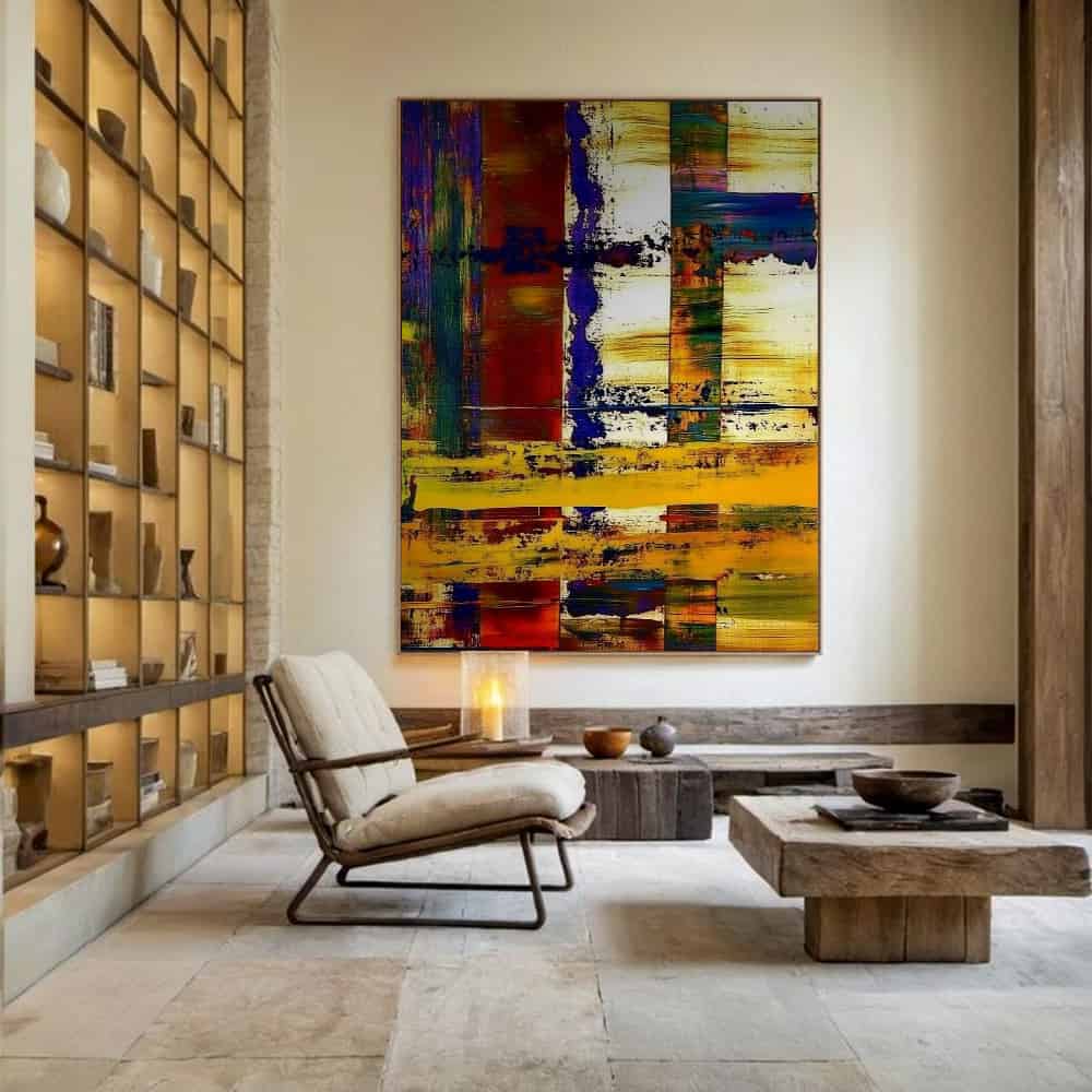 COLOR ABSTRACT ART "BROKEN LATTICE"