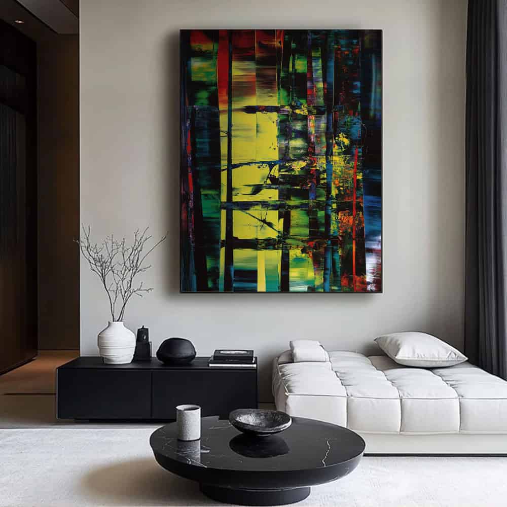 COLOR ABSTRACT ART "BROKEN LATTICE"
