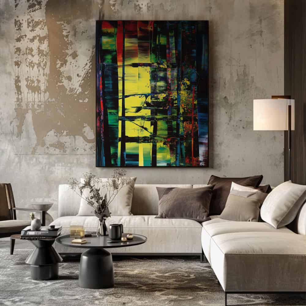 COLOR ABSTRACT ART "BROKEN LATTICE"