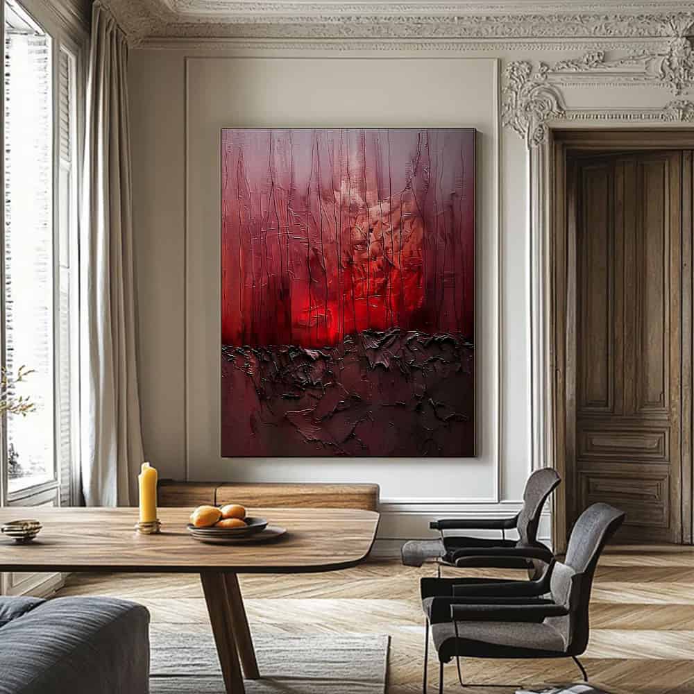 COLOR ABSTRACT ART "CRIMSON CORE"