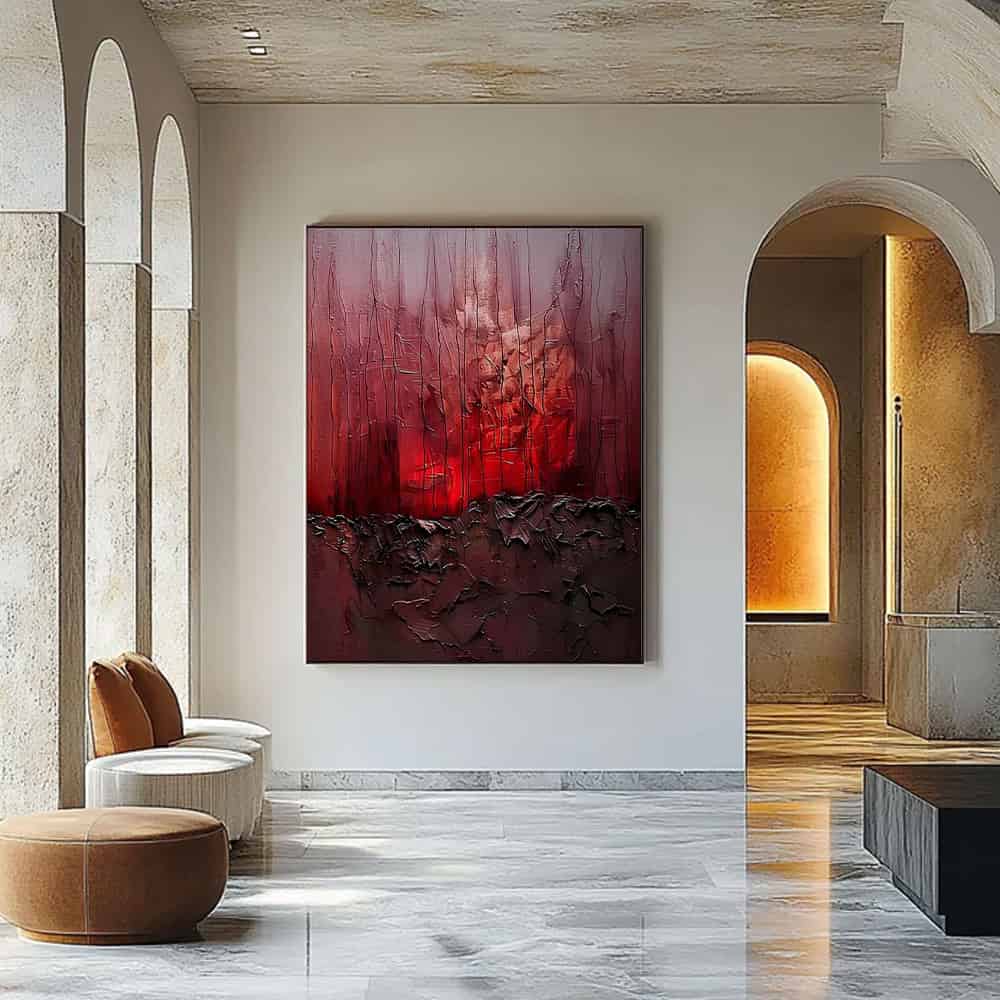 COLOR ABSTRACT ART "CRIMSON CORE"
