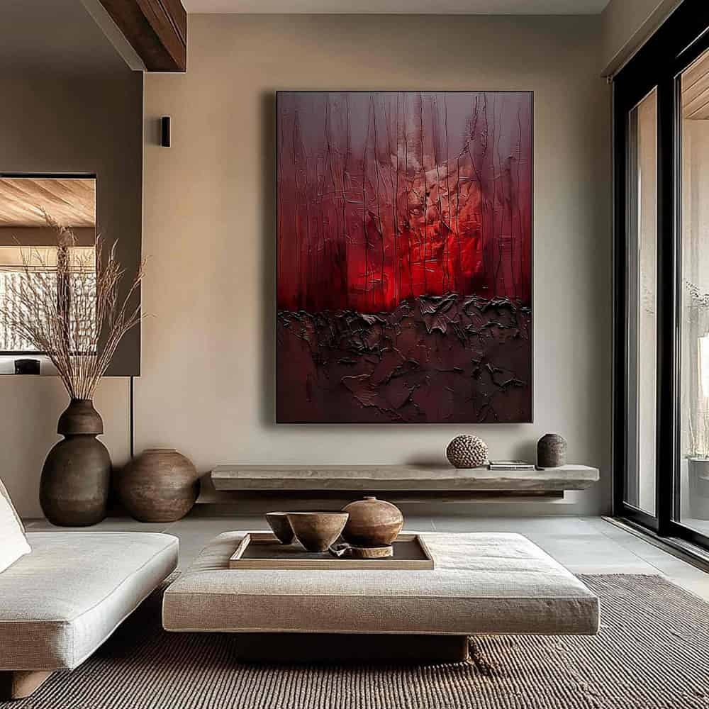 COLOR ABSTRACT ART "CRIMSON CORE"
