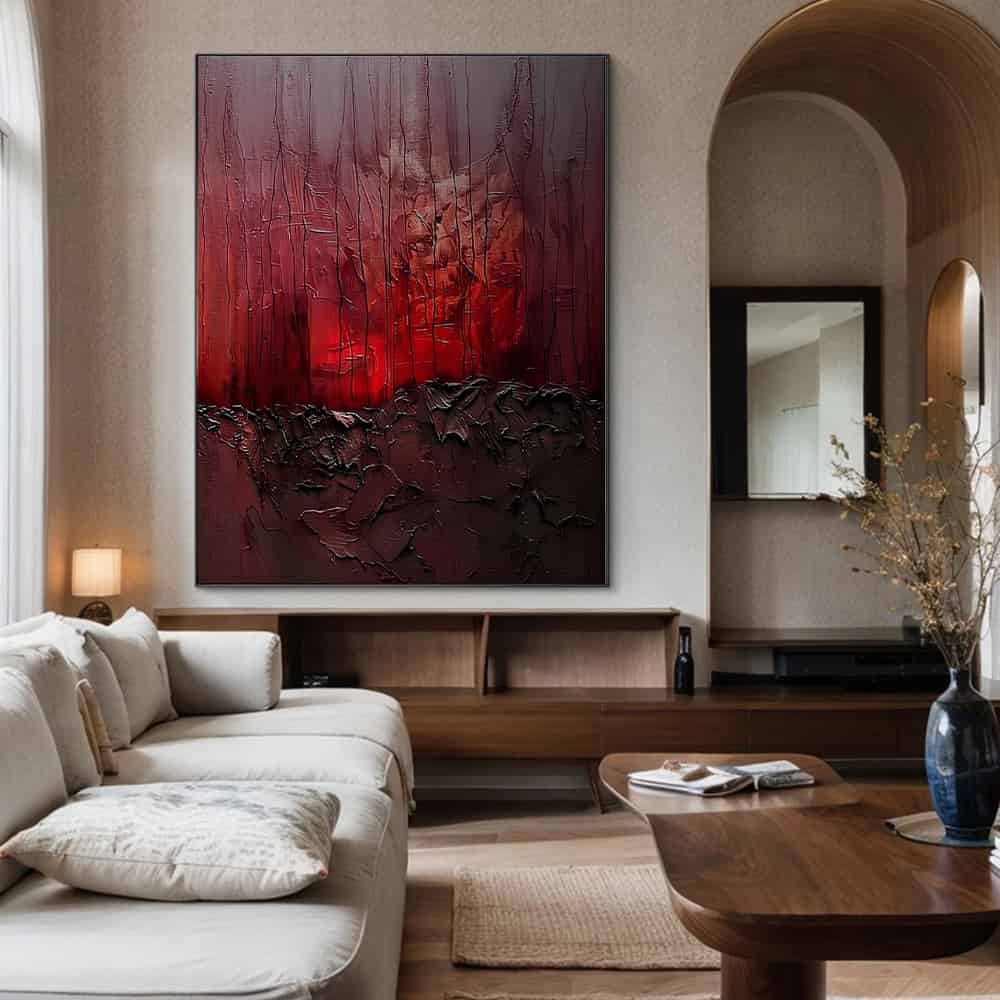 COLOR ABSTRACT ART "CRIMSON CORE"