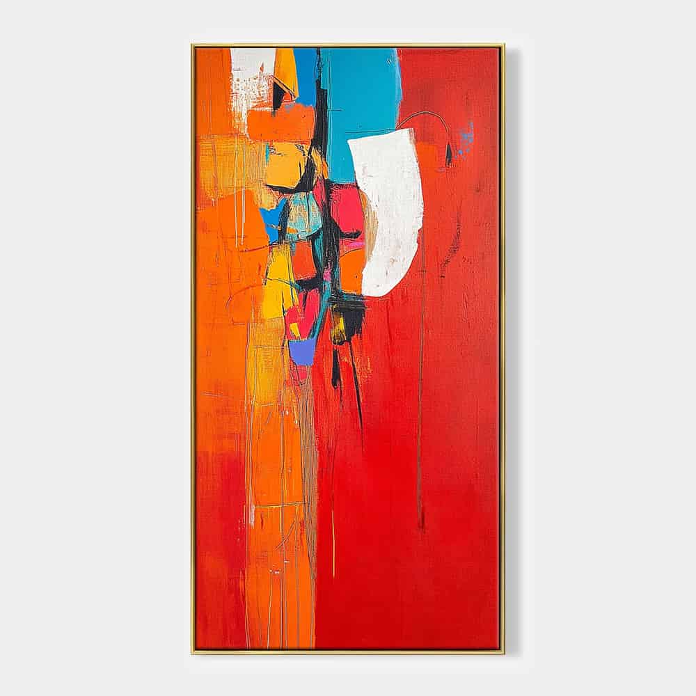 COLOR ABSTRACT ART "CRIMSON TOTEM"