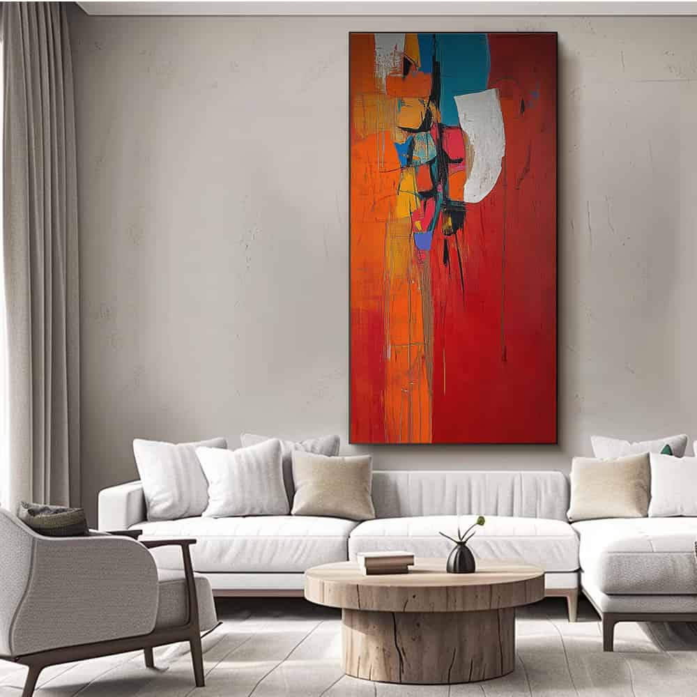 COLOR ABSTRACT ART "CRIMSON TOTEM"