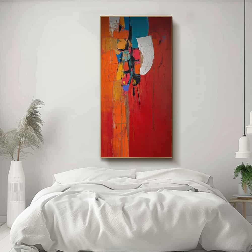 COLOR ABSTRACT ART "CRIMSON TOTEM"