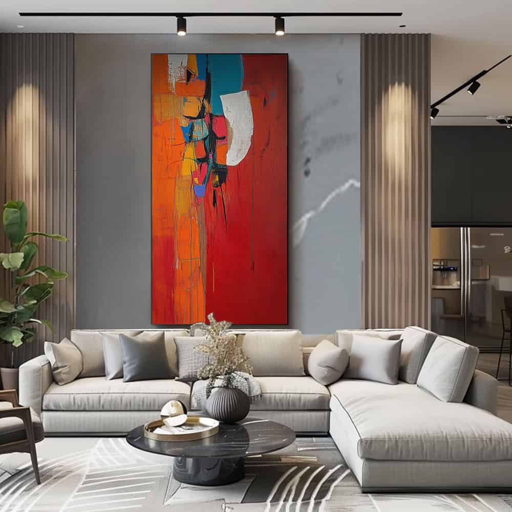 COLOR ABSTRACT ART "CRIMSON TOTEM"