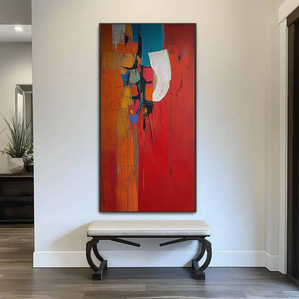 COLOR ABSTRACT ART "CRIMSON TOTEM"