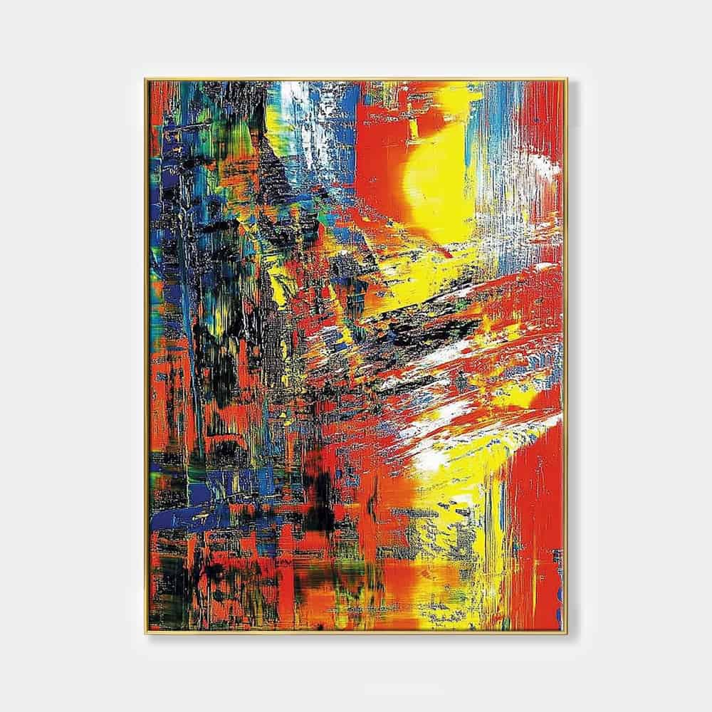 COLOR ABSTRACT ART "FRACTURED SUN"