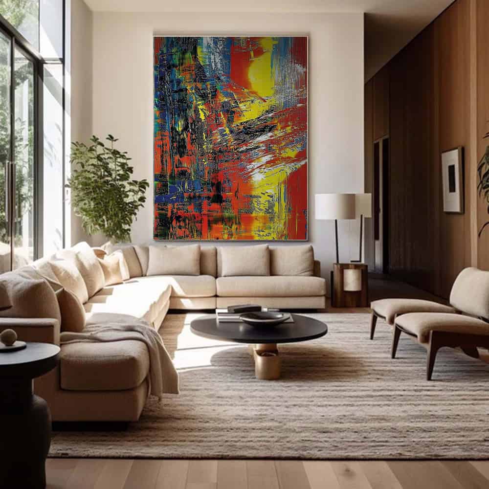 COLOR ABSTRACT ART "FRACTURED SUN"