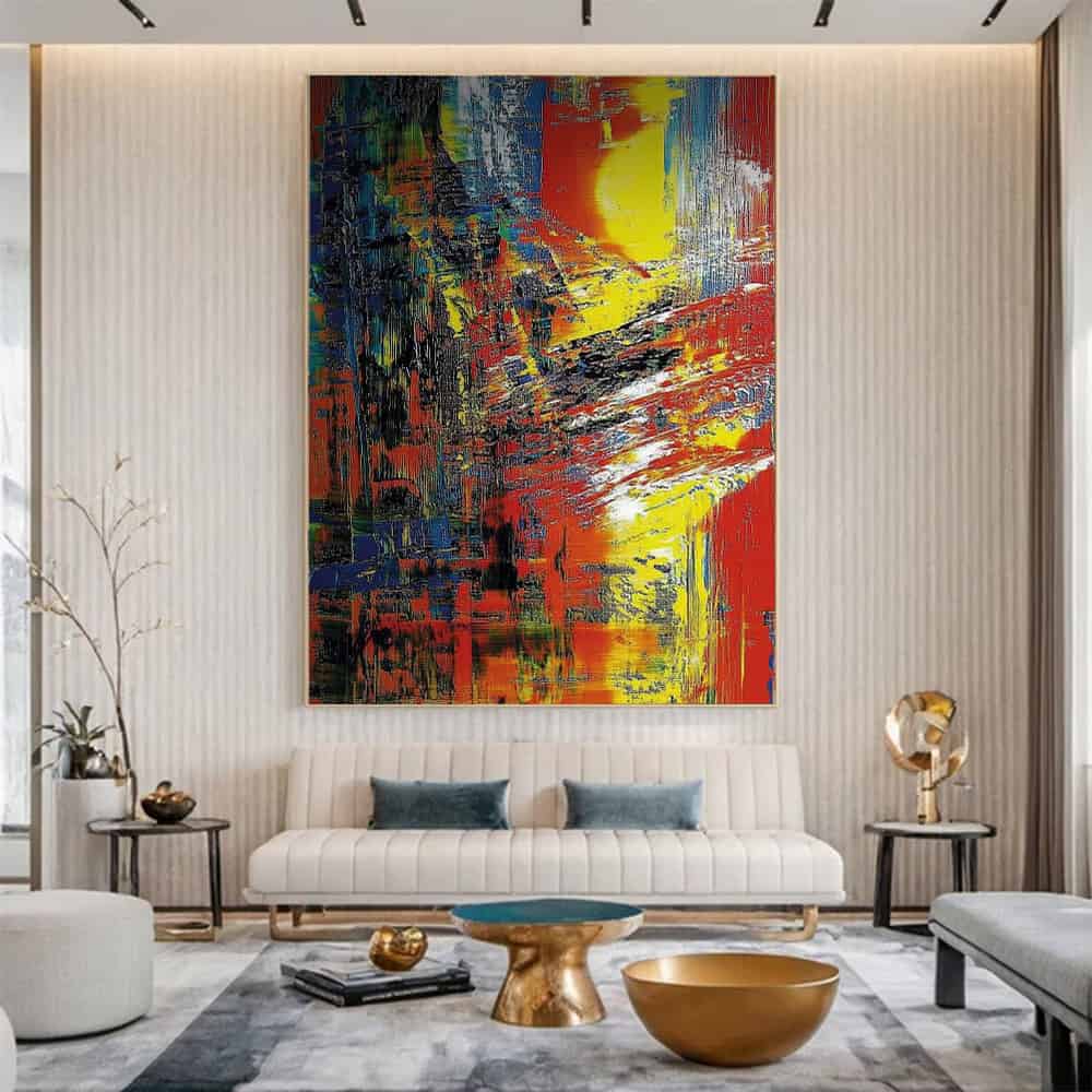 COLOR ABSTRACT ART "FRACTURED SUN"