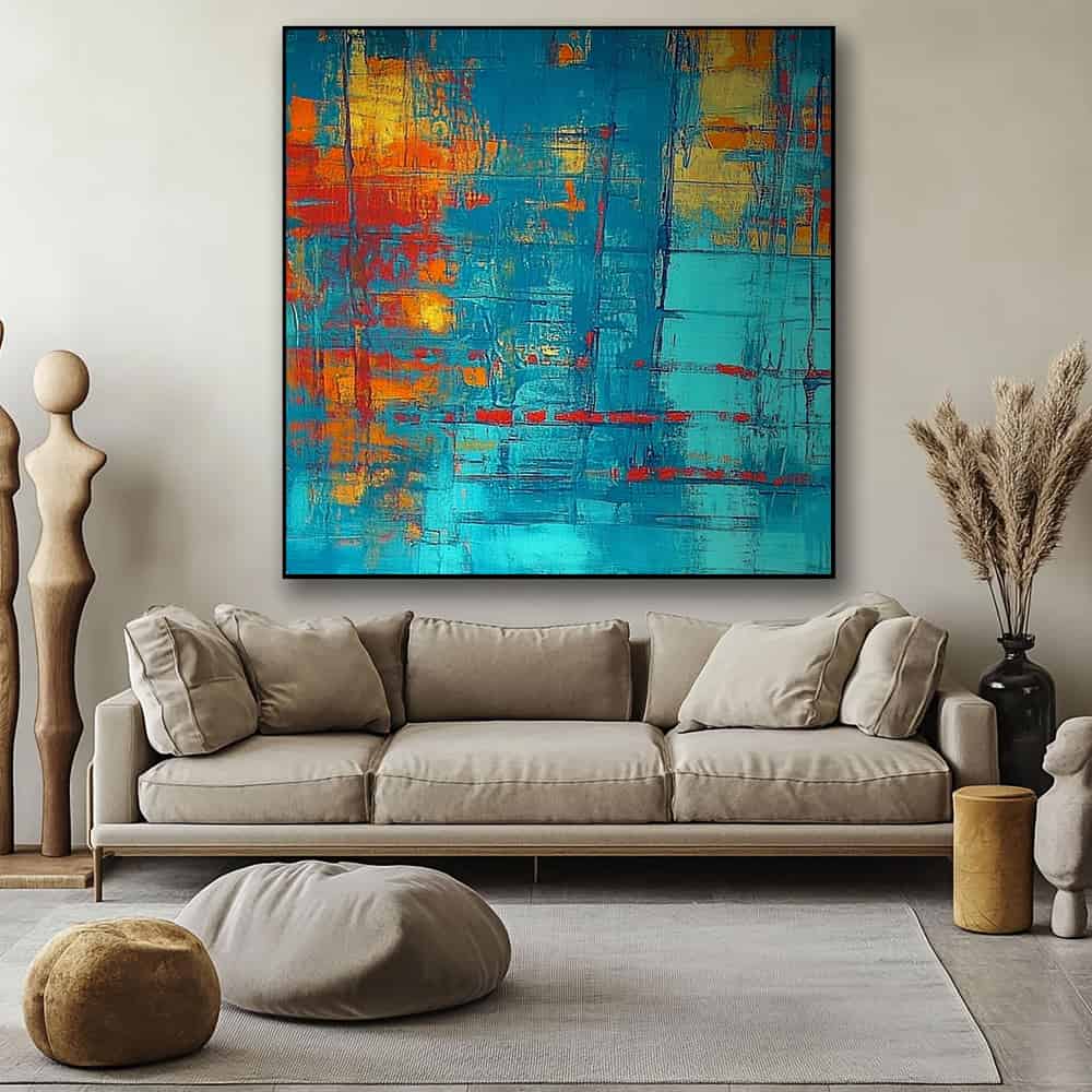 COLOR ABSTRACT ART "HORIZON FIRE"