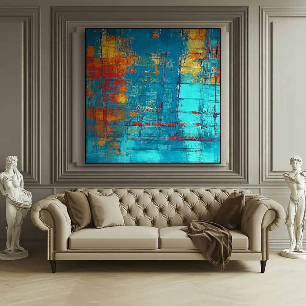 COLOR ABSTRACT ART "HORIZON FIRE"