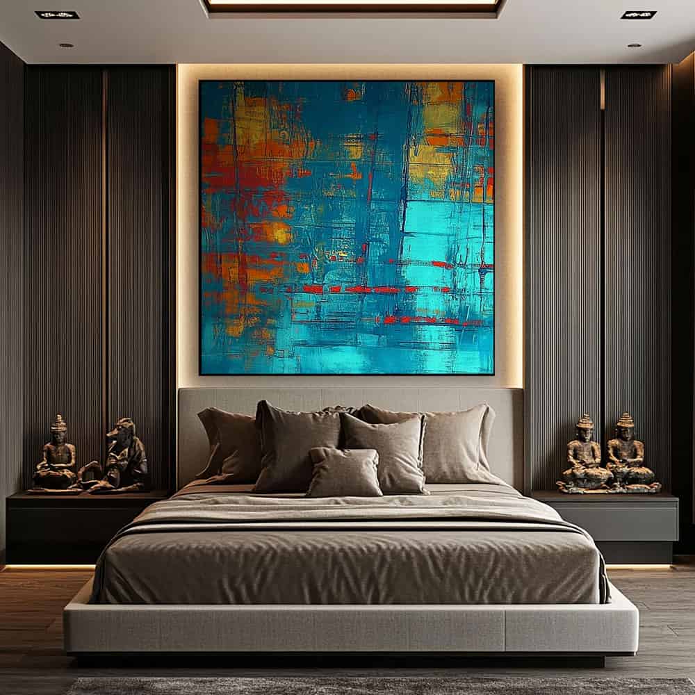 COLOR ABSTRACT ART "HORIZON FIRE"