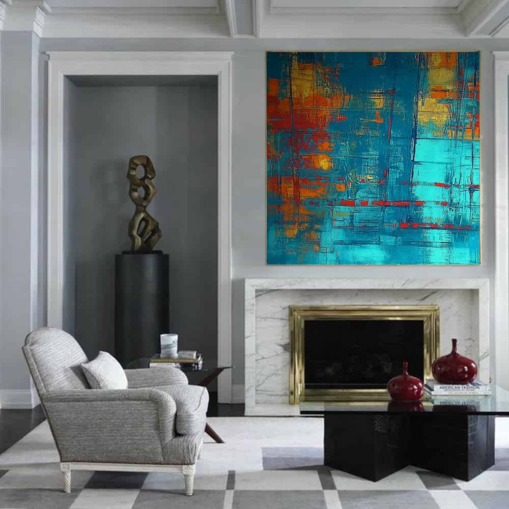 COLOR ABSTRACT ART "HORIZON FIRE"