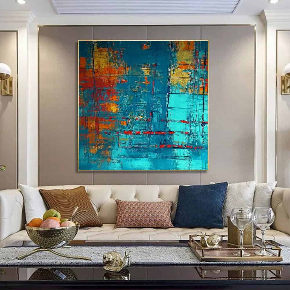 COLOR ABSTRACT ART "HORIZON FIRE"