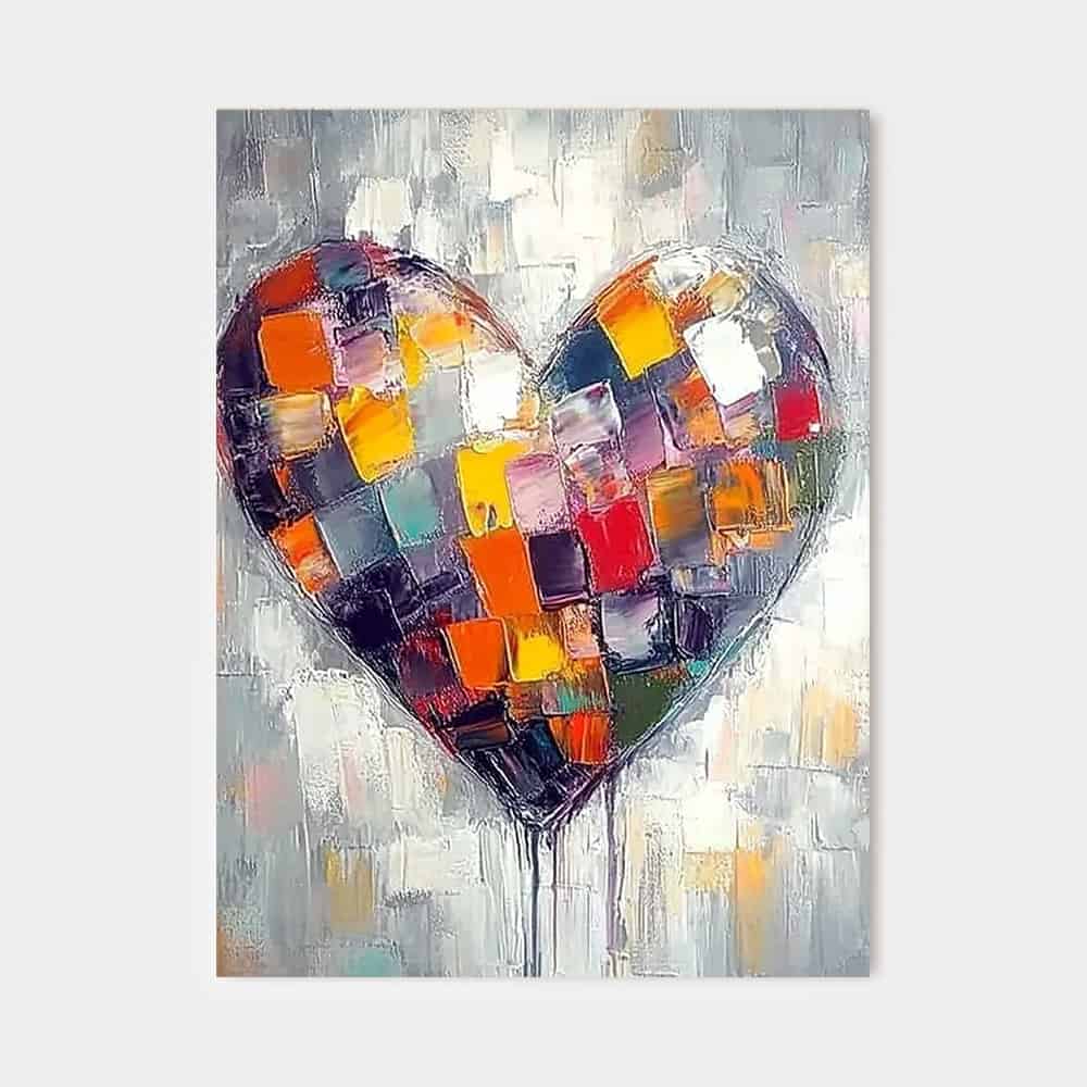 COLOR ABSTRACT ART "MOSAIC HEART"