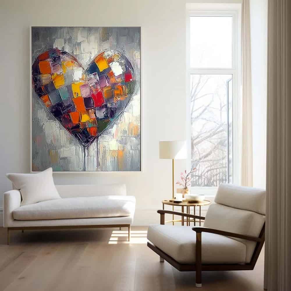 COLOR ABSTRACT ART "MOSAIC HEART"