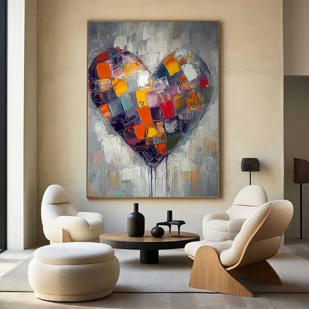 COLOR ABSTRACT ART "MOSAIC HEART"