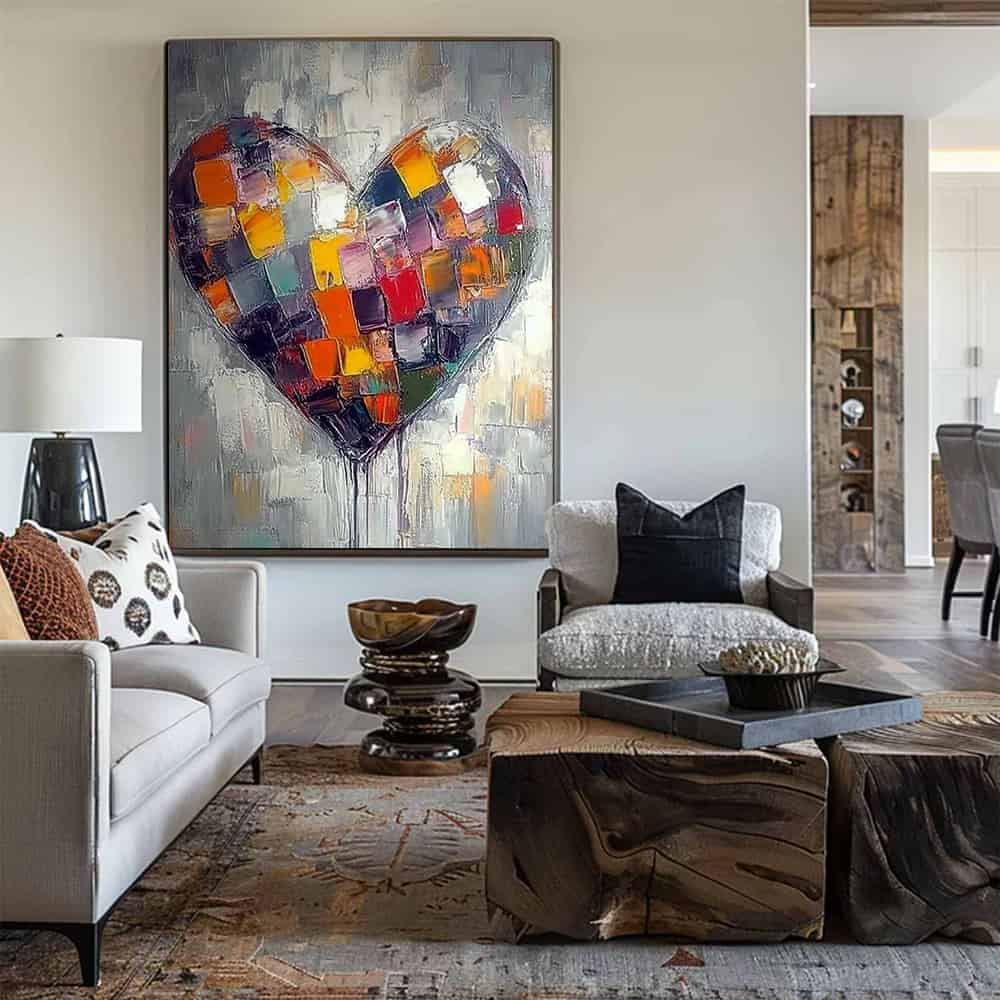 COLOR ABSTRACT ART "MOSAIC HEART"