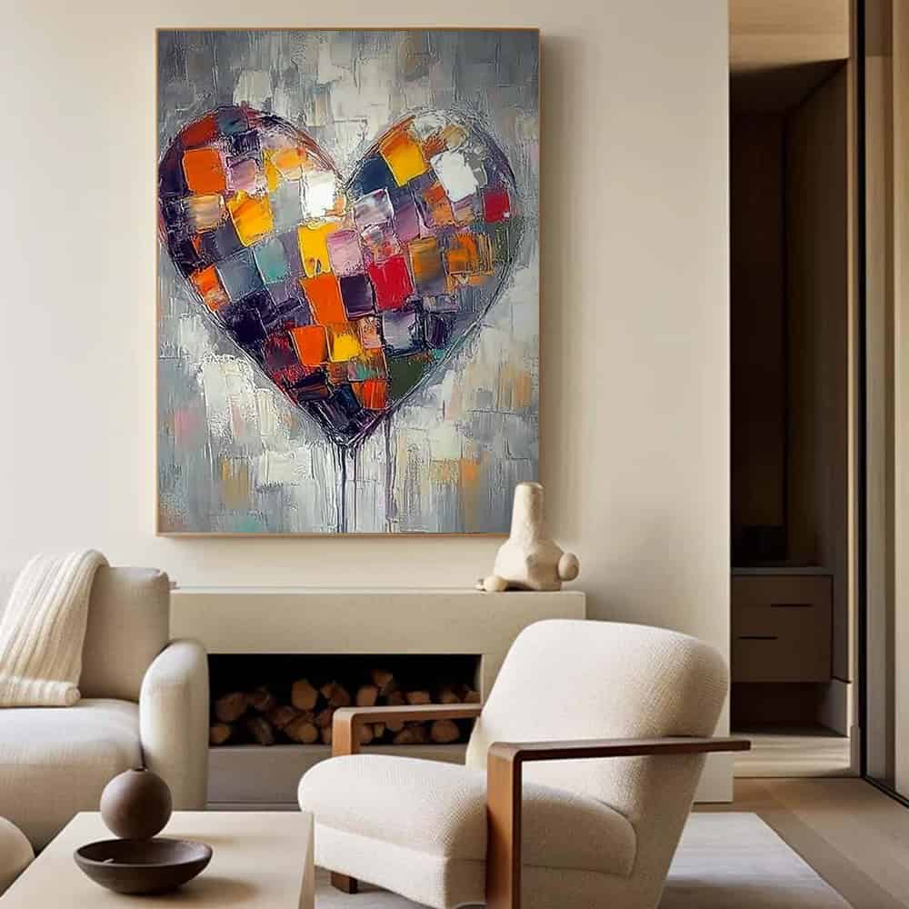 COLOR ABSTRACT ART "MOSAIC HEART"