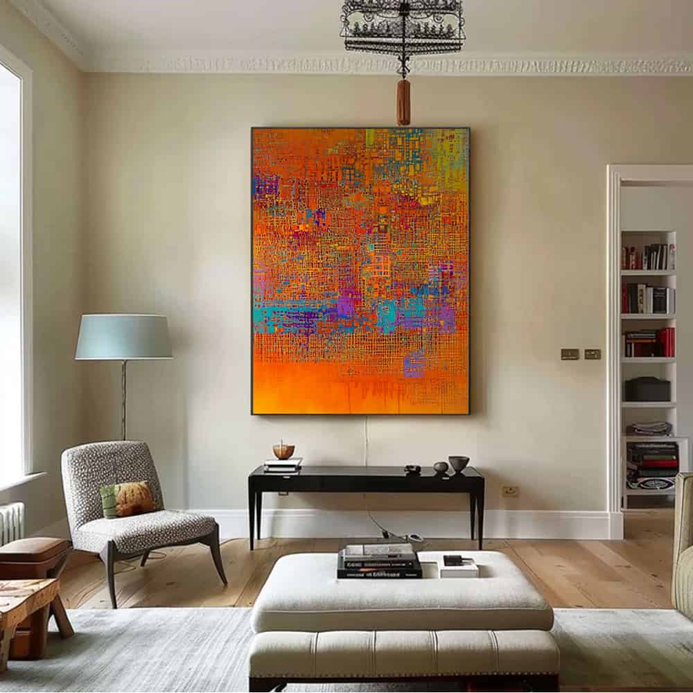 COLOR ABSTRACT ART "PIXEL MELTDOWN"