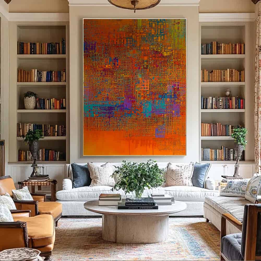COLOR ABSTRACT ART "PIXEL MELTDOWN"