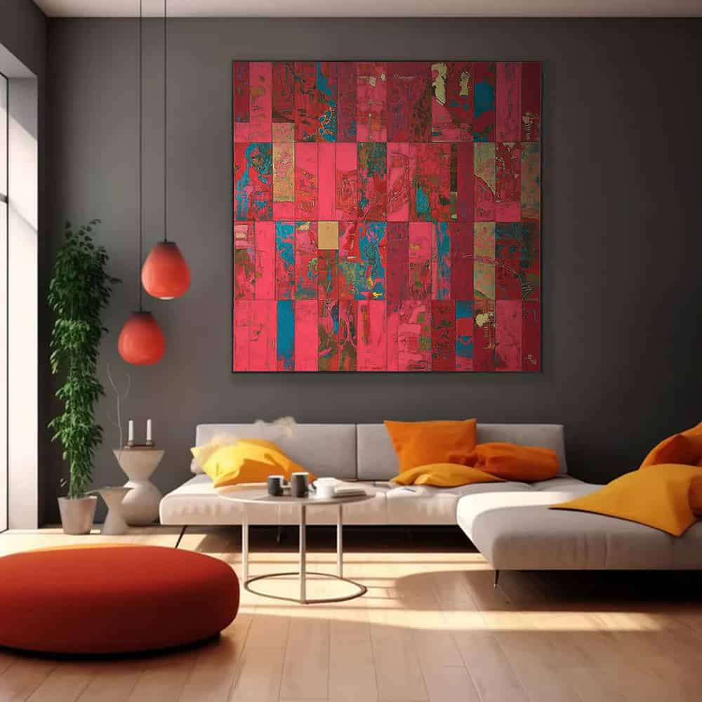 COLOR ABSTRACT ART "ROSEATE TABLETS"