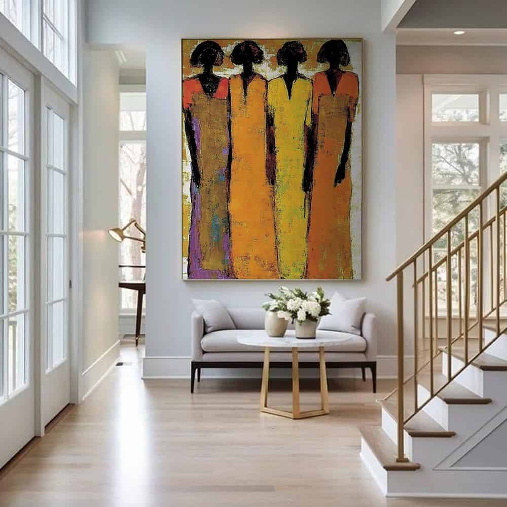 COLOR ABSTRACT ART "SAFFRON GATHERING"