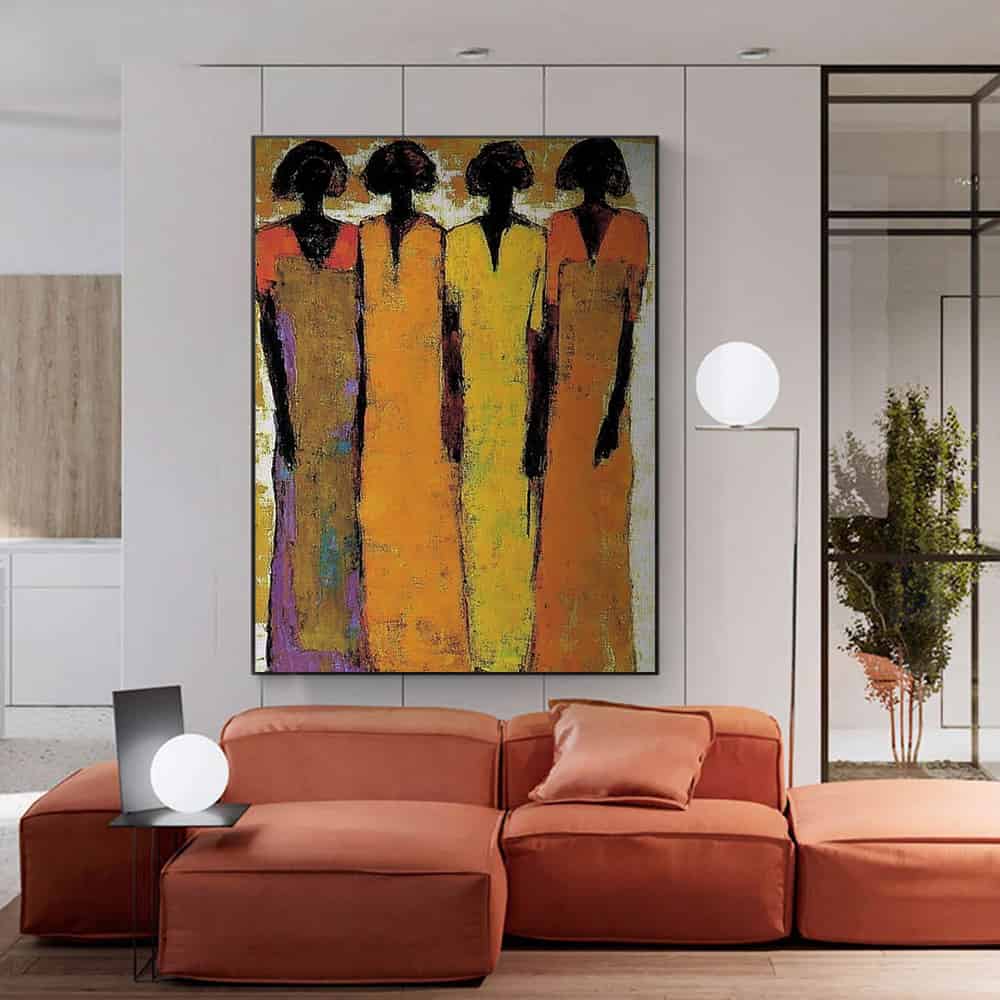 COLOR ABSTRACT ART "SAFFRON GATHERING"