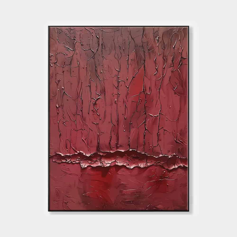 COLOR ABSTRACT ART "SCARLET FISSURE"