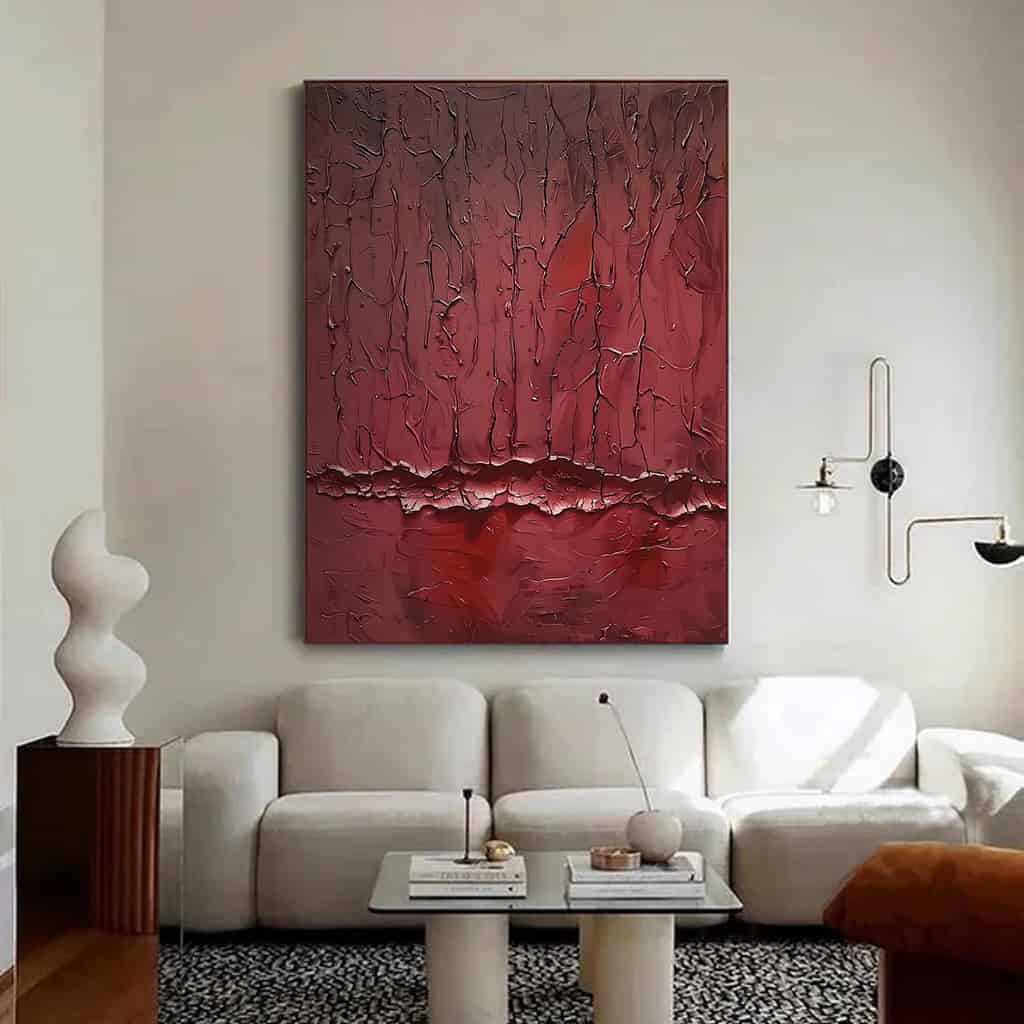 COLOR ABSTRACT ART "SCARLET FISSURE"
