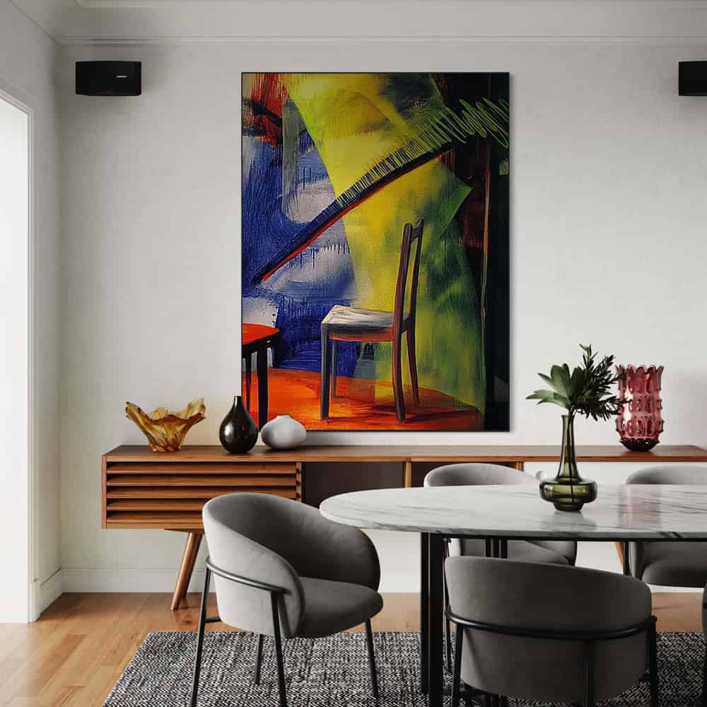 COLOR ABSTRACT ART "THE INTERROGATION"