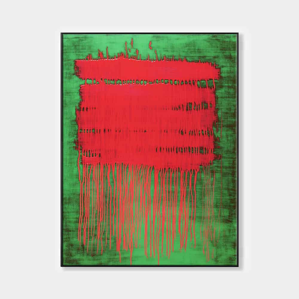 COLOR ABSTRACT ART "VERMILION BLEED"