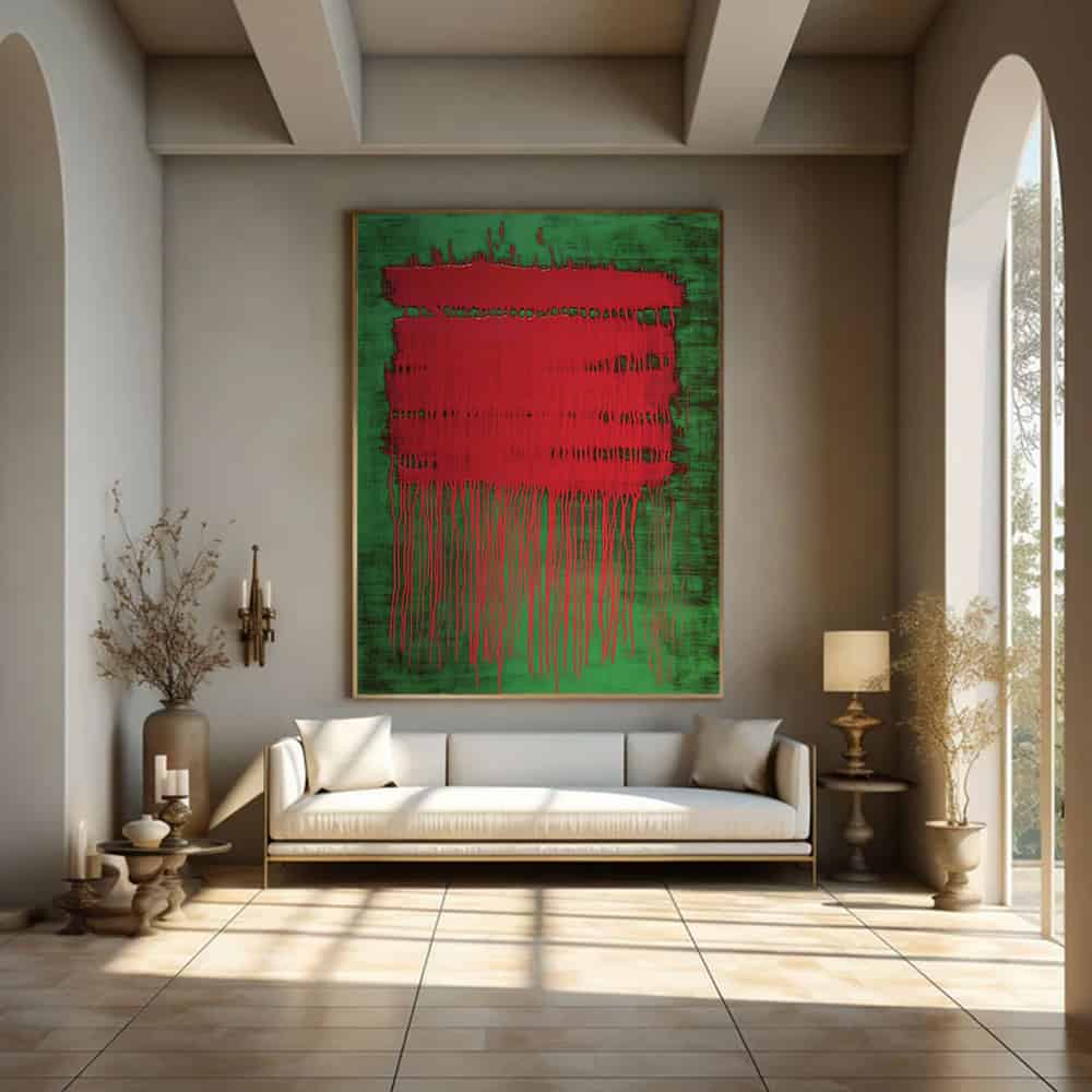 COLOR ABSTRACT ART "VERMILION BLEED"